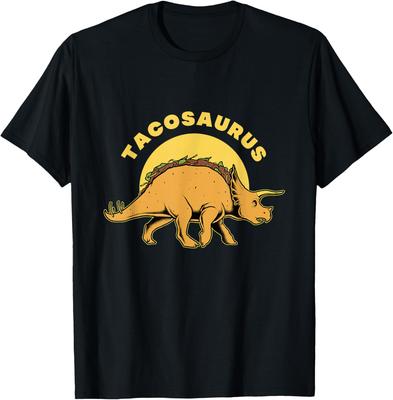 Футболка с принтом Tacosaurus Taco Triceratops, забавная футболка для любителей динозавров, повседневная хлопковая футболка