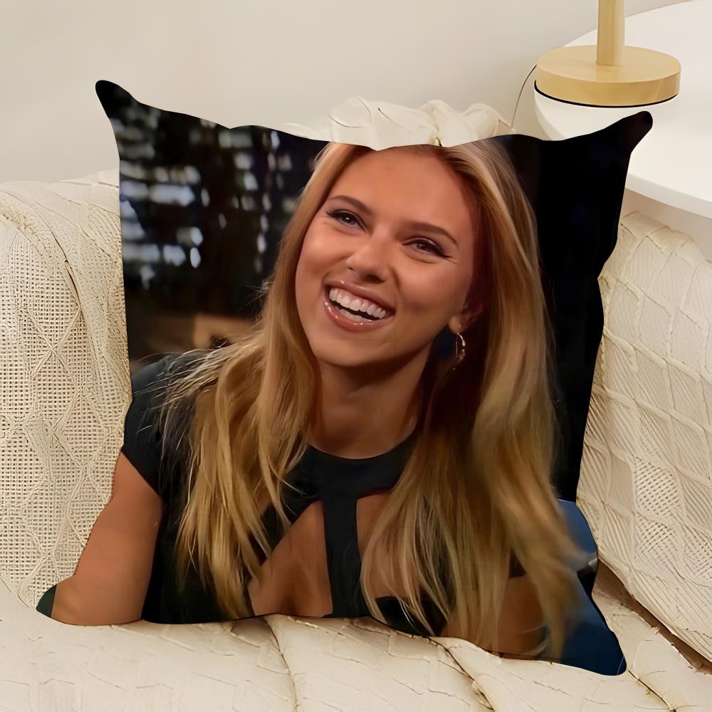 SScarlett Icon JJohansson Pillow Case Natural Linen DoubleSided Printing Sofa Home Decor Cushion Cover