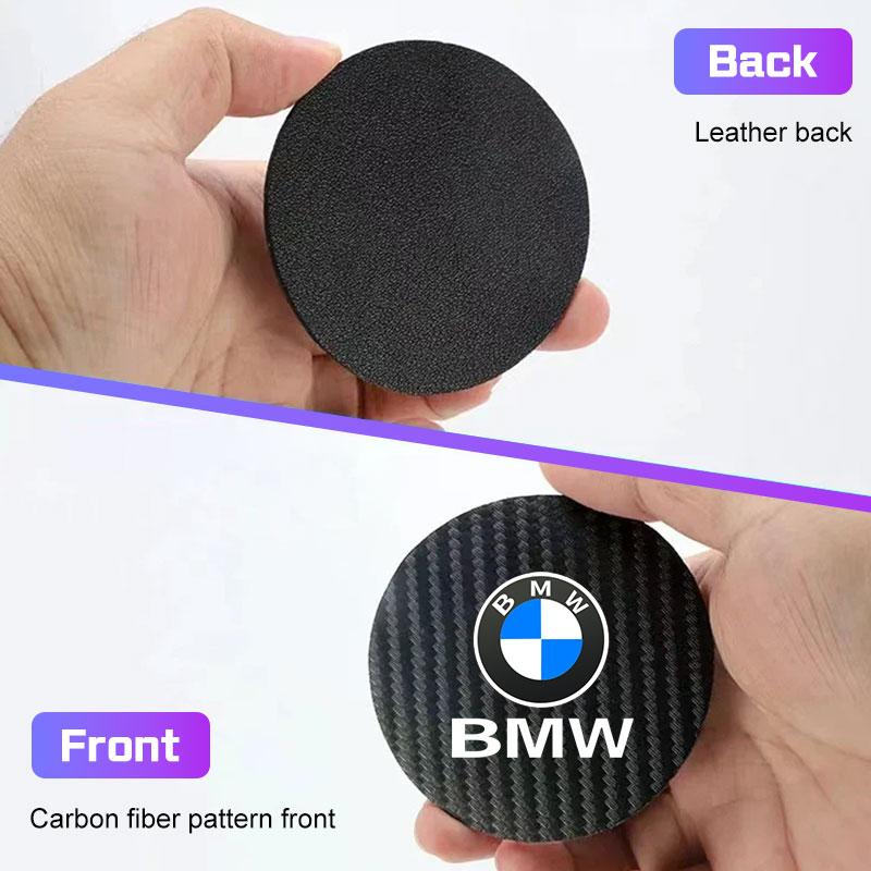 BBJK3 2Pcs Car Coaster For BMW 1 2 3 4 5 6 7 Series X1 X3 X4 X5 X6 X7 F20 G20 G30 G05 G11 F15 F16 G01 G02 Water Cup Mat Non-slip Pad