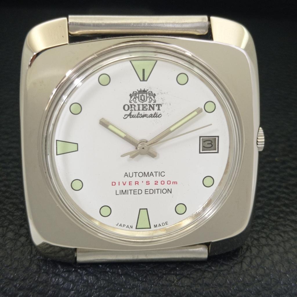 USED ORIENT AUTOMATIC 46941 JAPAN MENS VINTAGE WHITE COLOR DIAL WATCH A702220-5 R123-a702220