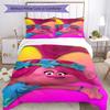 3pcs Trolls Bedding Set Duvet Cover Closure Includes 1 Duvet Cover & 2 Pillowcases, Soft and Comfortable for All Seasons.