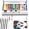 48 Набор акварельных красок премиум-класса, с акварельной бумагой, водяными кистями, кистью для рисования деталей, блестками