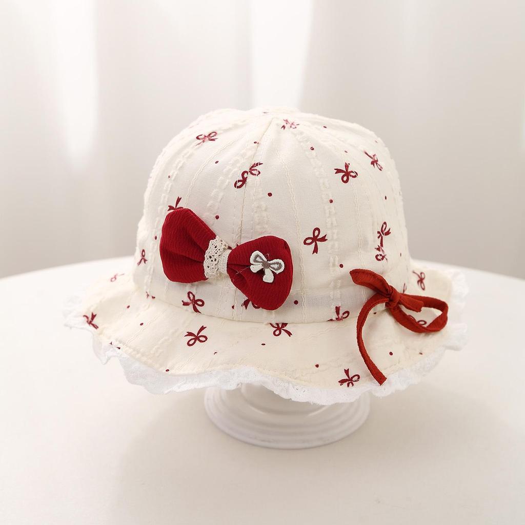 Весенняя детская шляпа для защиты от солнца с бантом - Милый корейский стиль