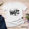 Womens Cool Hippo Wearing Sunglasses Animal Print Unisex T-shirt