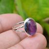 Solid 925 Sterling Silver Ring, Amethyst Ring, Oval Ring, Gift For Her, Handmade Ring, Statement Ring