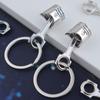Car Engine Piston Style Silver Keychain Polished Chrome Car Accessories Model