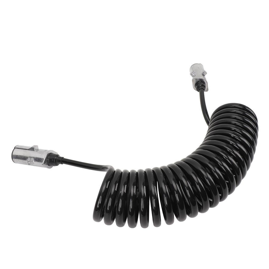 7-канальный шнур для прицепа, сверхпрочный спиральный 7-канальный электрический провод питания для полуприцепов, тягачей, прицепов