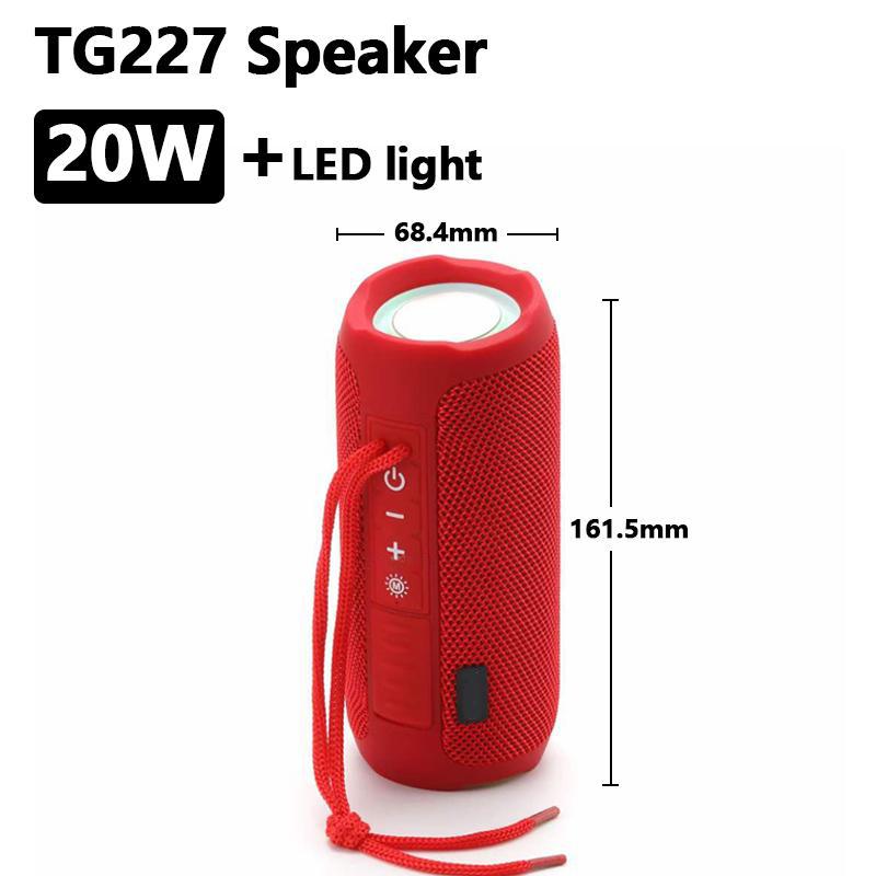TG227 Portable Bluetooth Speaker Wireless Bass Subwoofer Waterproof Outdoor Column Boombox Stereo Loudspeaker Music Center FM TF