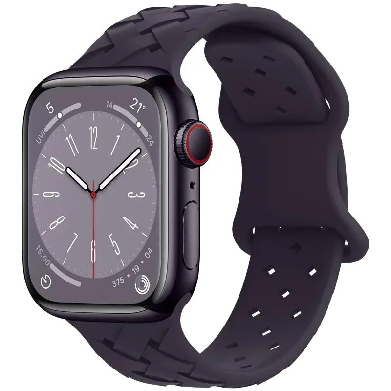 Ремешок для Apple Watch Band Ultra 49 мм, 44 мм, 40 мм, 45 мм, 41 мм, 38 мм, 42 мм, спортивный силиконовый тканый браслет-петля, серия IWatch 9, 8, 7, 6, 3