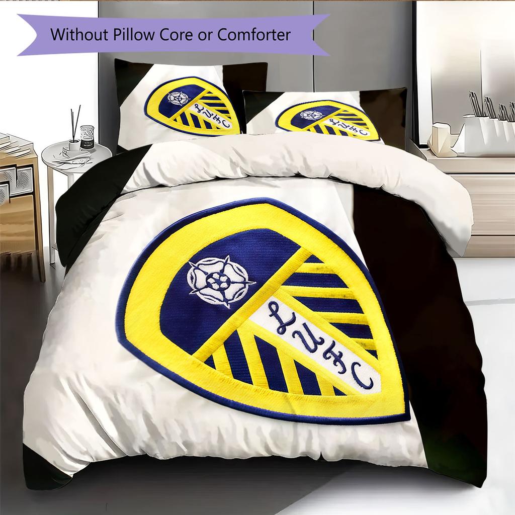 LUFC Pattern Bedding Home Decoration Birthday Gift ( 1 duvet cover + 2 pillowcase, without core),fan merchandise.