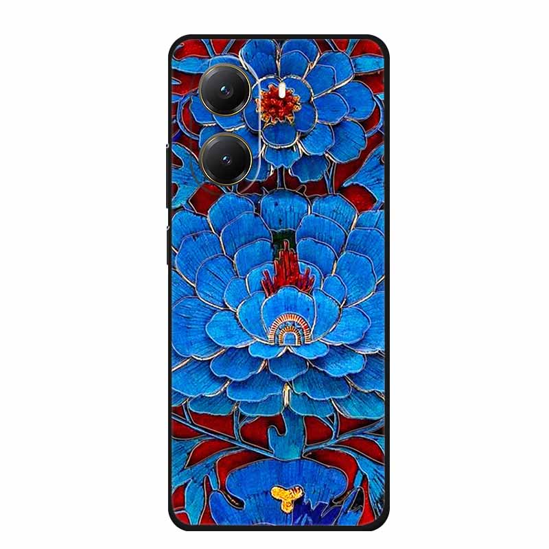 Чехол для Xiaomi POCO X7 Pro X7Pro 3D Рельефный Цветочный Черный Силиконовый Мягкий Задний Чехол-Крышка Для Redmi Turbo 4 Чехол Turbo4 Сумка
