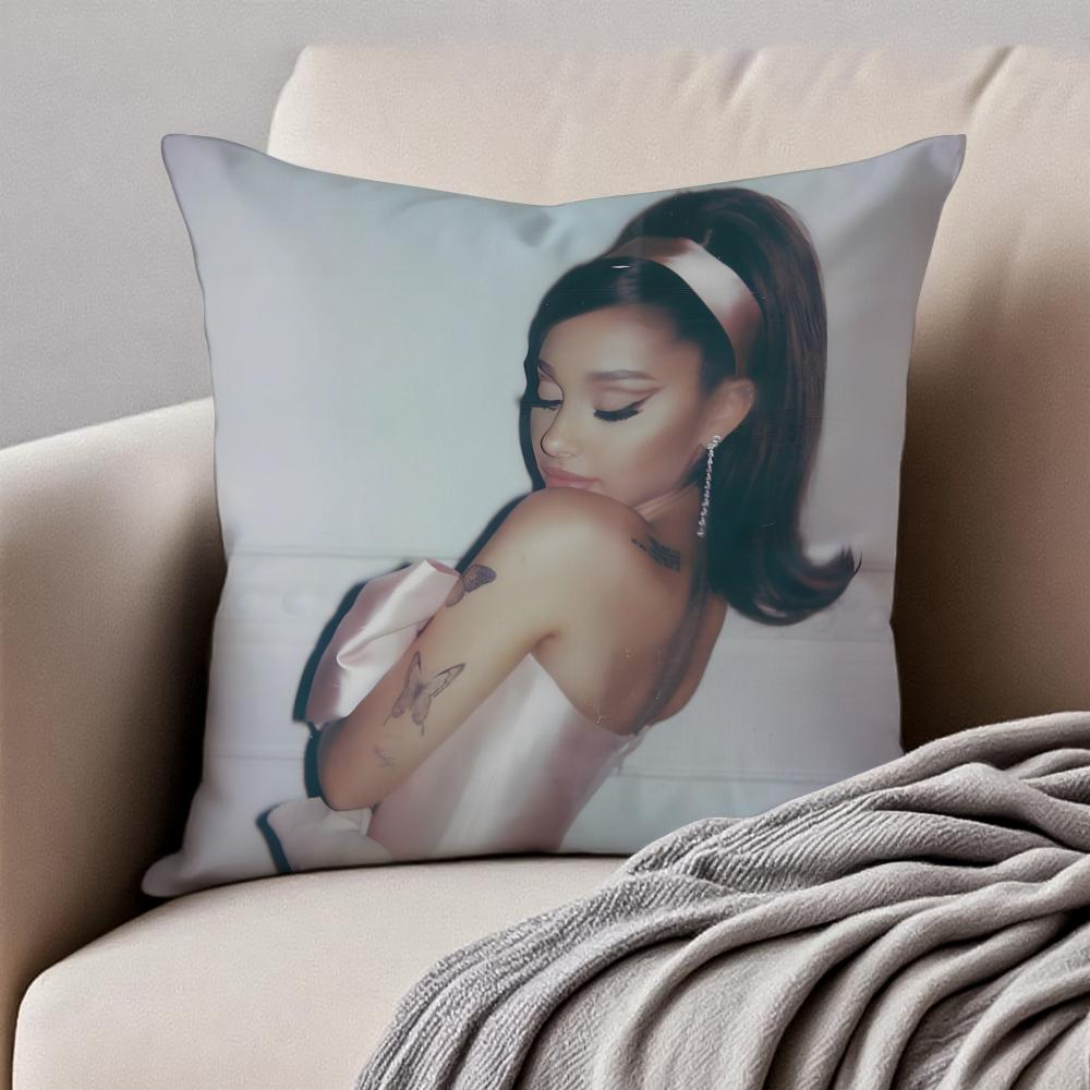 actress AAriana Grande Cushion Cover Pillowcase Antidustmite Invisible Zipper Short Plush Sofa Cushion