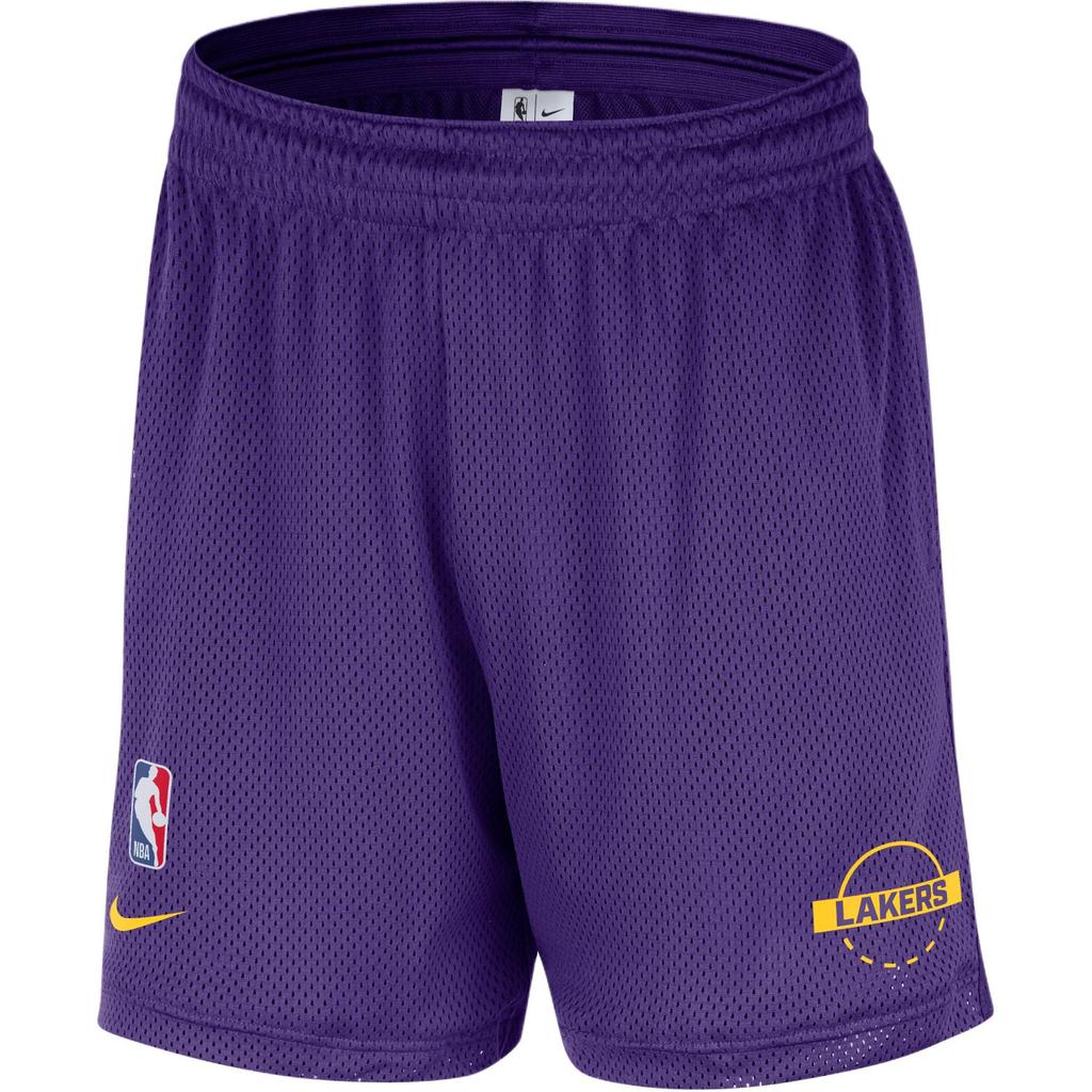 Nike X NBA Коллаборация Лос-Анджелес Лейкерс Сетчатые Эластичные С принтом Лого Спортивные Шорты Мужские шорты HM7346-504