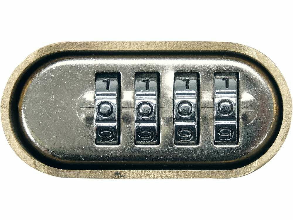 Vorel Brass Combination Padlock 50mm Shackle Length Mechanism From Below