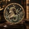 Relaxing Craft Kit for Stress Relief Zodiac Sign Faux Pearl Art Kit, 12 Signs DIY Painting Personalized Gift Kits, Round 3D Constellation Wall Adults,