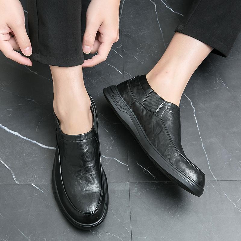 Мужские туфли без застежек, классические, из микрофибры, повседневные туфли, мужские деловые, вечерние, свадебные, лоферы, мокасины, мужские, для вождения, на плоской подошве