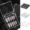 Press On Nail Storage for Case 3 x 2.76 Inch Empty False-Nail Organizers Box Waterproof Dust-proof Small Clear Jelwery f