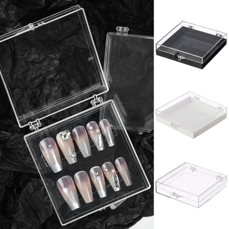Press On Nail Storage for Case 3 x 2.76 Inch Empty False-Nail Organizers Box Waterproof Dust-proof Small Clear Jelwery f
