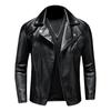 Leather Jacket Stand-up Collar Oblique Zipper Slim Fit Cycling Suit Locomotive Jacket Spring and Autumn