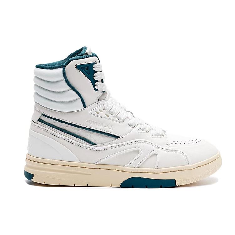 Li Ning Fabric Leather 005 Classic Retro Color Block Sports Casual Breathable High-Top Sneakers Women sneakers White ALFR166-1