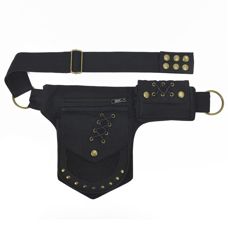 Unisex Retro Rivet Waist Bag: Multi-Functional Crossbody for Outdoor Sports and Phone Storage