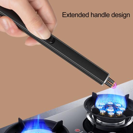 1 Set Electric Igniter Long Handle Portable Windproof USB Charging Igniter for Camping Picnic Home Use