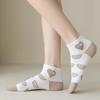 5 Pairs/Lot Socks Women's Short Ankle Low Cut No-Show Foot Cute Bear Hearts Print Cotton Breathable Set Casual Retro