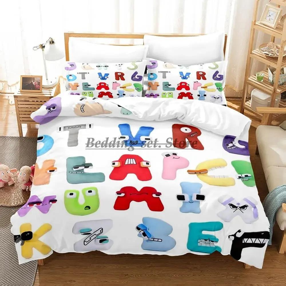 Комплект постельного белья Alphabet Lore Single Twin Full Queen King Size Комплект постельного белья Aldult Kid Bedroom Duvetcover Sets Anime Bed Sheet Set