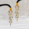 Fashion Light Luxury Heavy Industry Earrings Slightly Inlaid Zircon Long Flower Earrings Temperament Versatile Earrings