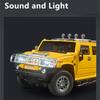 1/18 HUMMER H2 Highway 61 Внедорожник Модель автомобиля из сплава Металлическая литая модель Внедорожные транспортные средства Модель автомобиля Звуковая и световая имитация Игрушка для детей Подарок