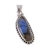 Natural Labradorite Gemstone 925 Solid Sterling Silver Jewelry Pendant 1.5" B5W60