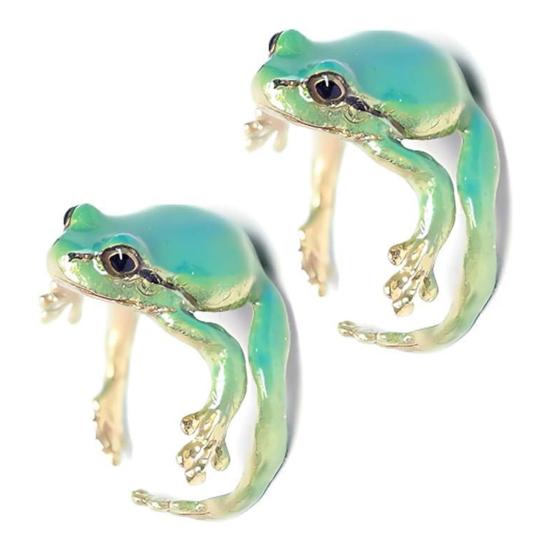 Frog Ring Cute Colorful Adjustable Tree Frog Rings Handmade Fun Jewelry Perfect Unique Gift Cute Animal Rings for Beach Summer Party.