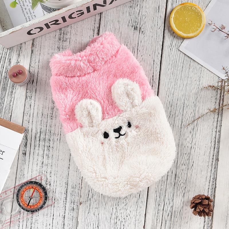 Осенне-зимний теплый плюшевый лоскутный плюшевый мишка, милый толстый жилет в форме кролика, собаки, кошки, мультяшная одежда для маленьких собак и щенков