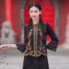 2025 Spring/Summer Women's Ethnic Stand Collar Embroidered Floral Vest 