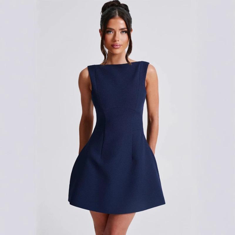 Женское летнее однотонное повседневное платье без рукавов с лямкой через шею, облегающее короткое платье