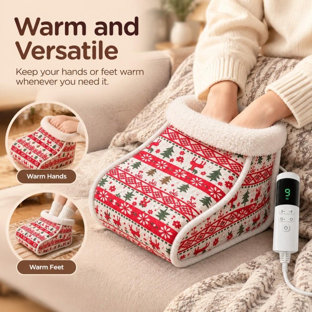 Adjustable Temperature Heated Foot Warmer 9 Modes Warm Foot Cushion Electric Heating Pad Home