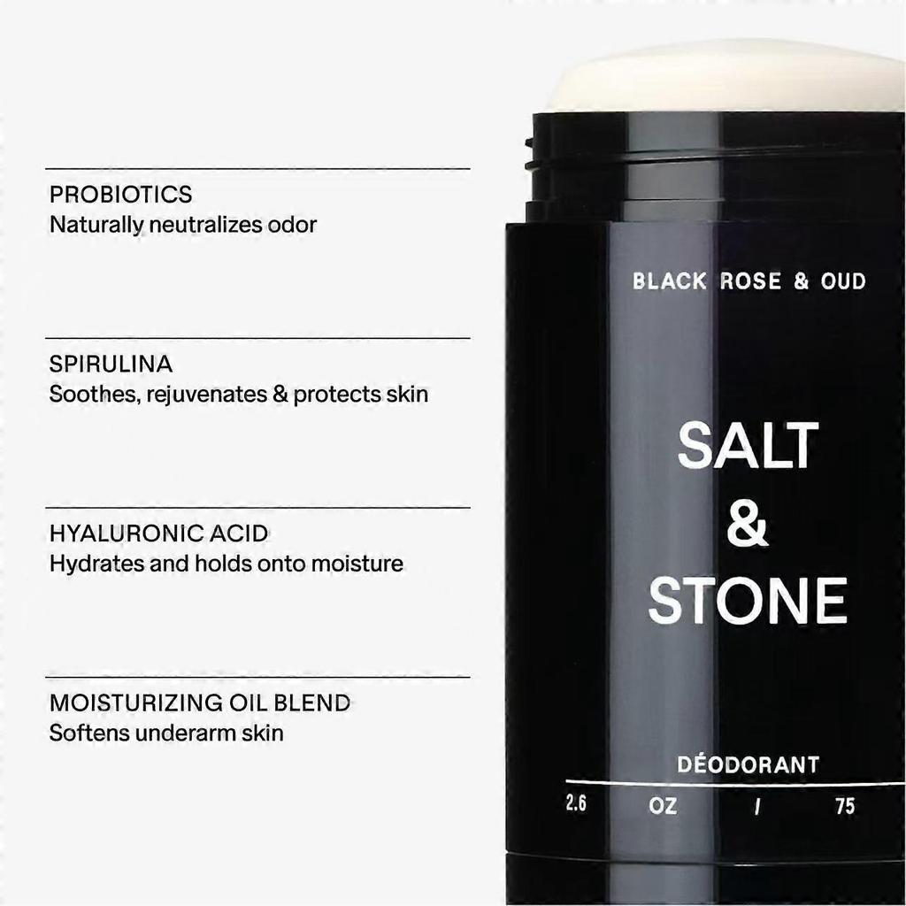 Salt Stone Unisex Black Oud ExtraStrength AluminumFree Deodorant less