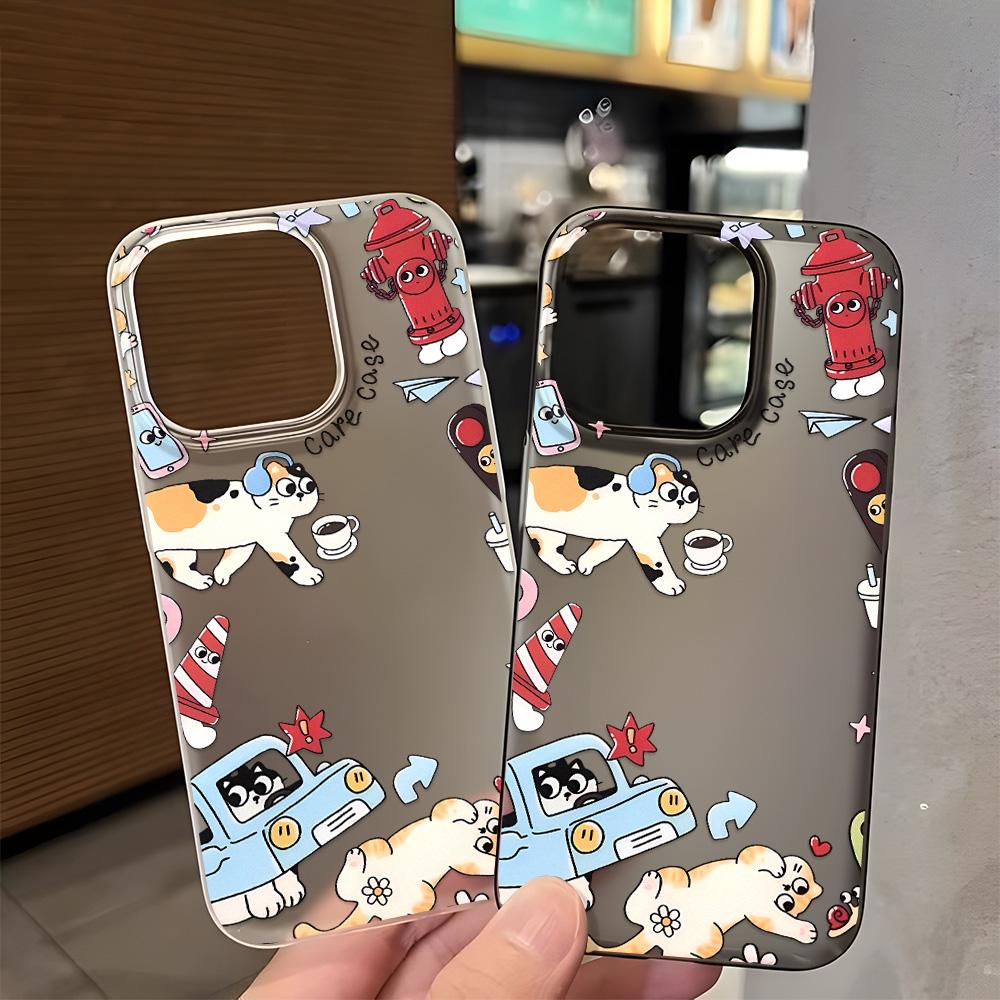 Чехлы для мобильных телефонов iPhone 11 13 15 Pro Max 12 14 Pro Max Чехол для iPhone 16 15 Plus 13 Pro 12 Mini 13 Mini Матовая текстура Нарисованные мультяшные цветы