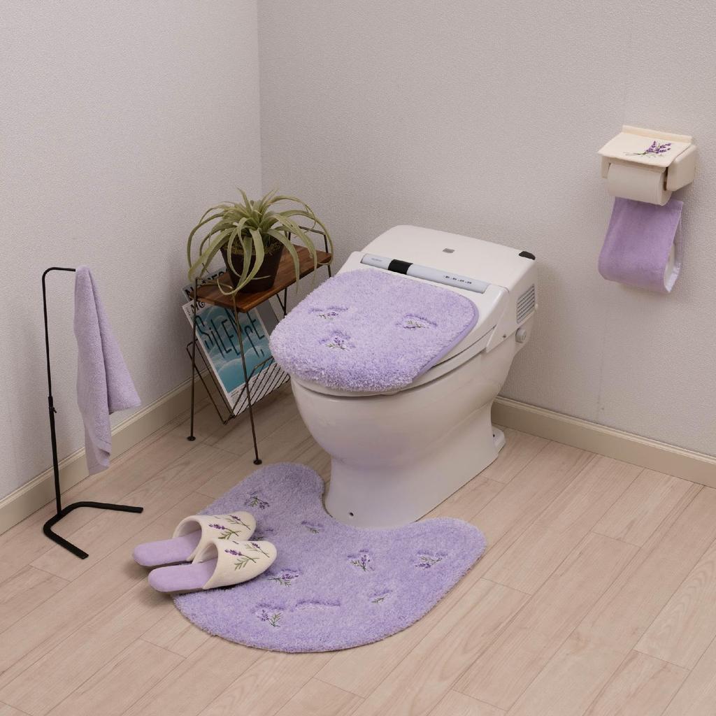 Senko S.D.S Sweet Lavender Toilet Fabric Paper Holder Cover, Lavender Flower, 64712