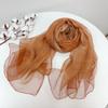 Double layer silk wool scarf Spring and Autumn Thin Pure Silk Neck Guard New Shawl Solid Color Wool Silk Scarf