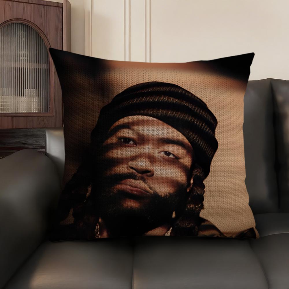 P-Partynextdoor Певец Наволочка Натуральный Лен Органическая Ткань Двусторонний Принт Диван Домашний Декор Подарок Наволочка