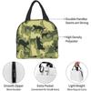 Insulated Lunch Bag Reusable Cooler Thermal Cat Camouflage Military Green Tote Bag with Front Pocket for Travel Work Picnic