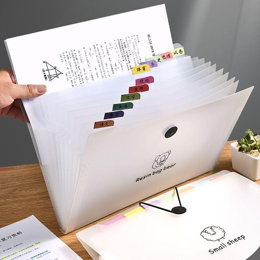 Папка-органайзер формата А4 с 8/12 карманами, большой вместимости, для хранения тестовых работ, для школы и офиса