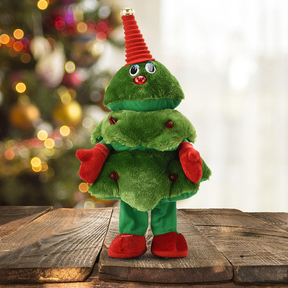 Электрические рождественские плюшевые куклы, поющие, танцующие, новогодние игрушки на елку, креативные плюшевые куклы на елку, рождественский подарок для детей