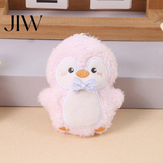 Fluffy Backpack Charms Penguin Plush Toy with Ball Chain, Cartoon Keychain Keyring Accessories Pendant, Stuffed Animal Doll for Bag Charm Embroidery
