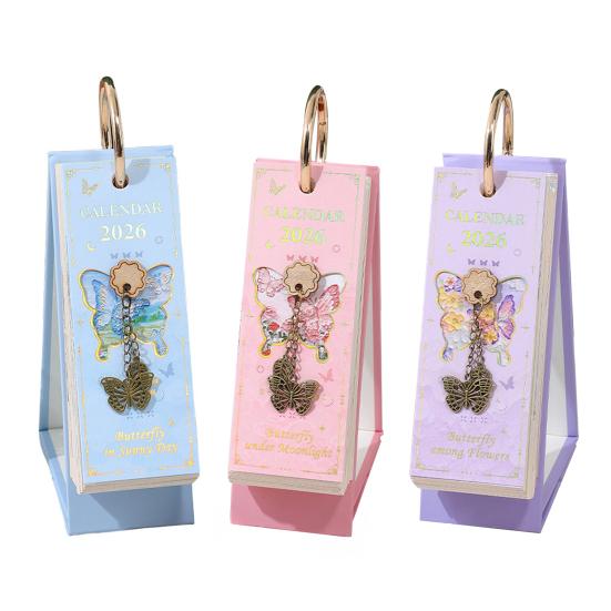 2026 Масляная пастель Настольный календарь Ежедневник Маркер событий Настольный календарь Декоративный Календарь на спирали для дома, офиса, школы