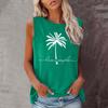 Seeyoushy Coconut Printing 2023 Новая летняя мода в стиле Харадзюку с круглым вырезом женская футболка без рукавов футболка Camisetas блузка