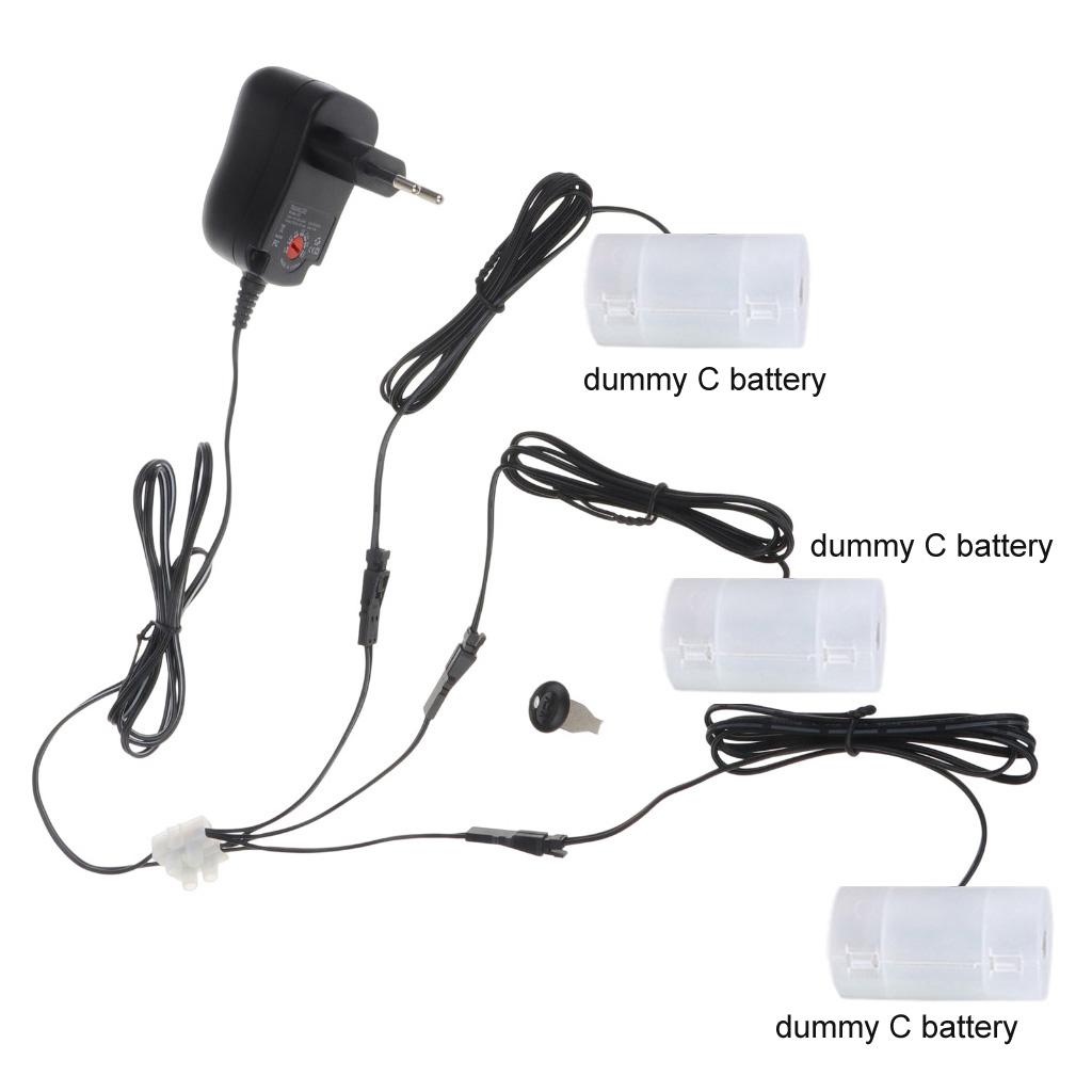 Адаптер питания для замены фиктивных батареек 3 В-12 В для светодиодной подсветки, заменяет 2-8 шт. батареи 1,5 В LR14 C