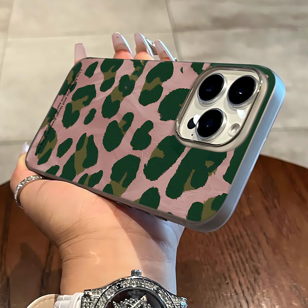 Розовый прозрачный чехол для телефона с леопардовым принтом для iPhone 17 17Air 16 11 13 12 14 15 Pro Max Plus Ударопрочный силиконовый чехол Funda
