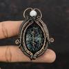 Tree Of Life Copper Chrysocolla Pendant Copper Wire Wrapped Pendant Rainbow Moonstone Gemstone Pendant Handmade Copper Jewelry Gift For Him